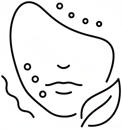 simple outline icons (not flashy). Skin reacts easily